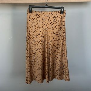Orange and black midi skirt